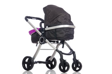 Child pram isolated on the white background clipart