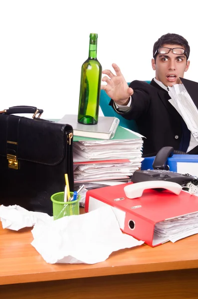 Hombre después de la fiesta de Navidad resaca — Foto de Stock