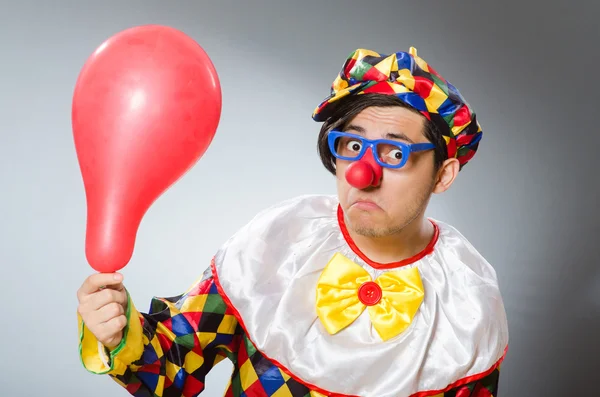 Clown with balloons in funny concept — Stock Photo, Image