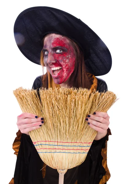 Skrämmande häxa i halloween konceptet — Stockfoto