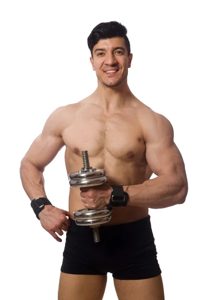 白い背景に分離された筋肉の男 — ストック写真