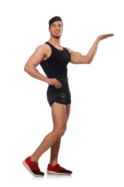 kaslı adam üzerinde beyaz izole