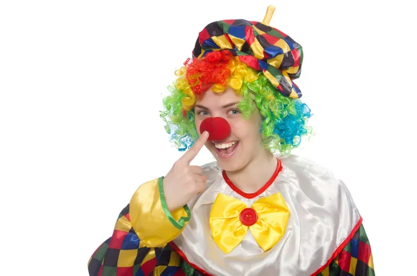 Clown isolato sullo sfondo bianco — Foto Stock