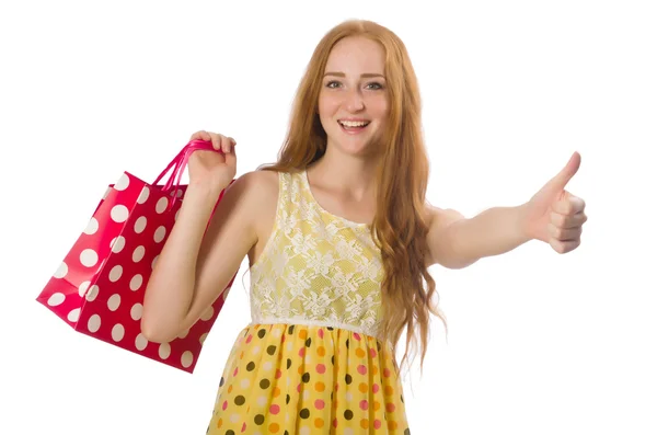 Donna con shopping bags — Foto Stock