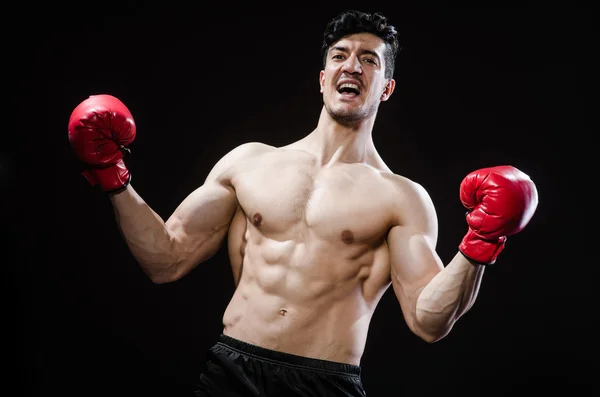 Muscular man in boxing concept — Stock Photo, Image