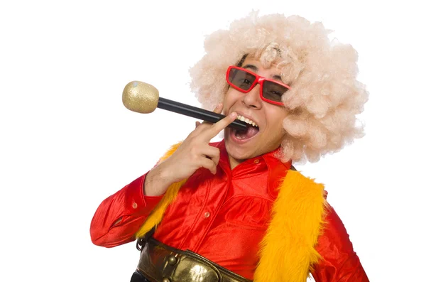 Lustiger Clown im Spaßkonzept isoliert auf Weiß — Stockfoto