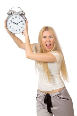 Saati beyaz olan kadın.