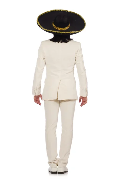 양복과 흰색 절연 솜브레로 재미 멕시코 — 스톡 사진