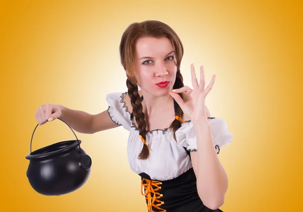 German girl in traditional festival clothing — Stock Photo, Image