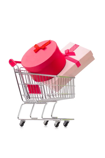 Carrello in vacanza concetto di shopping — Foto Stock