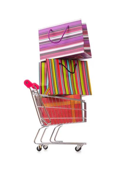 Cart in holiday shopping concept — Stock Photo, Image