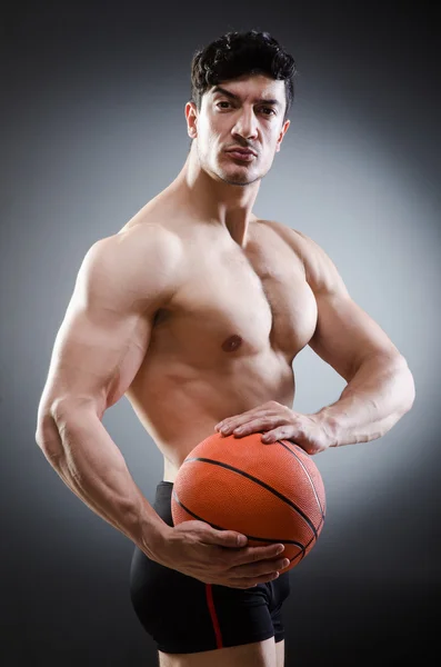 Baloncesto muscular en el concepto deportivo — Foto de Stock