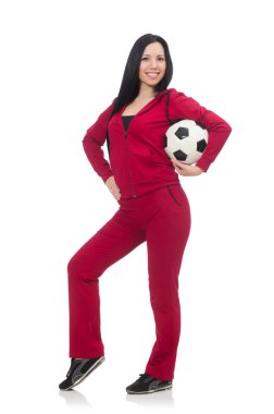 Futbol beyaz izole kadın