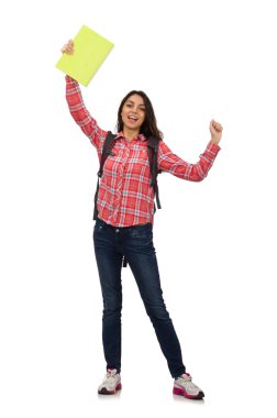 Beyaz tenli genç öğrenci.