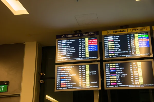 Airport board with flights — Stock Photo, Image