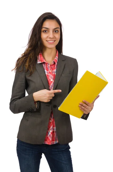 Joven estudiante aislado en blanco — Foto de Stock