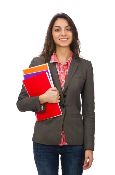 Jeune étudiant isolé sur blanc — Photo