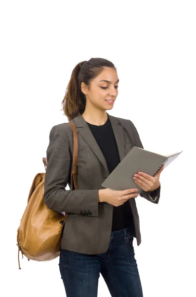 Jeune étudiant isolé sur blanc — Photo