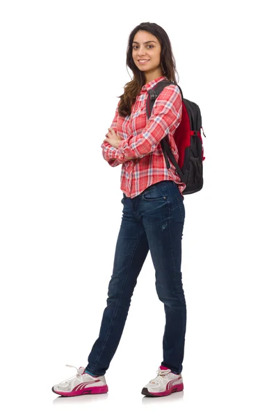 Joven estudiante aislado en blanco — Foto de Stock