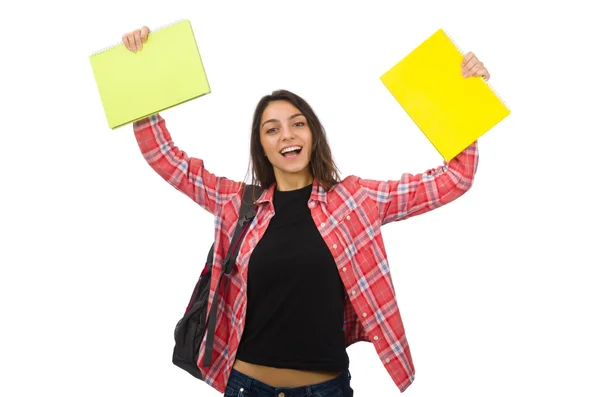 Jeune étudiant isolé sur blanc — Photo