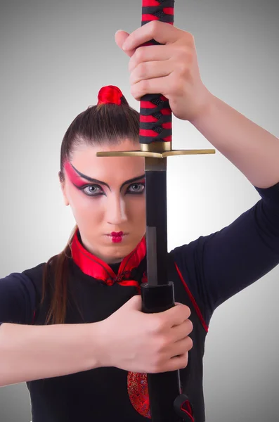 Woman in japanese martial art concept — Stock Photo, Image