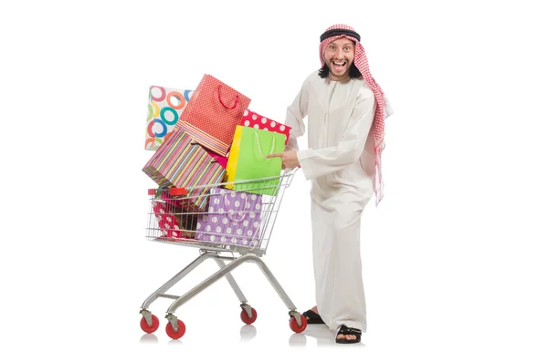 백인들만을 위한 쇼핑을 하는 아랍 남자 — 스톡 사진