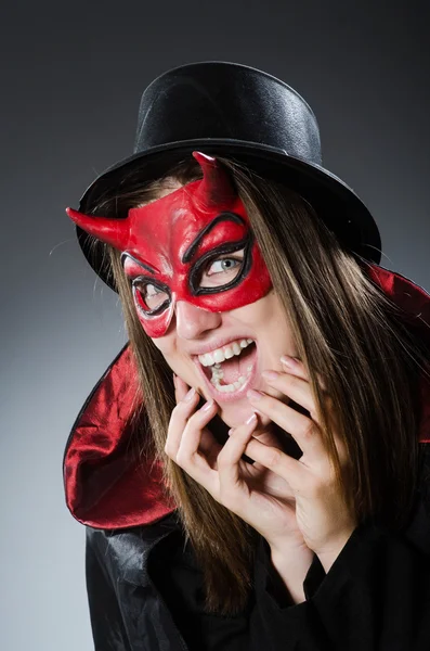 Diabo engraçado no conceito de Halloween — Fotografia de Stock