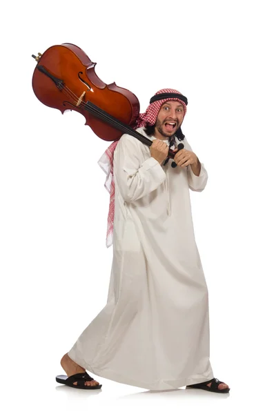 Homem árabe tocando instrumento musical — Fotografia de Stock