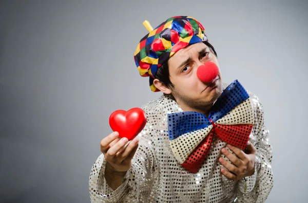 Funny clown with red nose — Stock Photo, Image