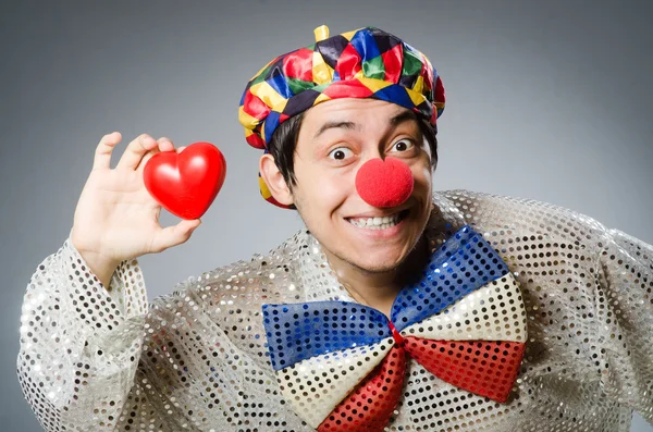 Clown divertente con naso rosso — Foto Stock