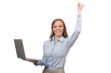 Ofis çalışanı beyazda izole edilmiş