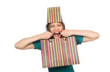 Beyaz kadın noel alışverişinde