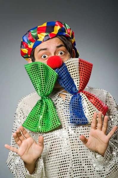 Funny clown with red nose — Stock Photo, Image