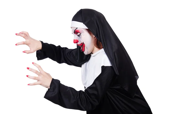 Scary nun in halloween concept — Stock Photo, Image