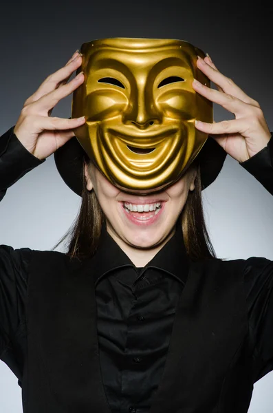 Nő maszk vicces koncepció — Stock Fotó