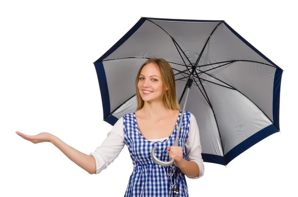 白い傘を差した女 — ストック写真