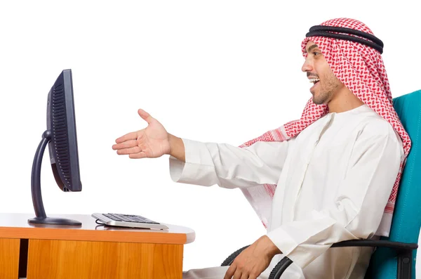 Araber arbeitet im Büro — Stockfoto