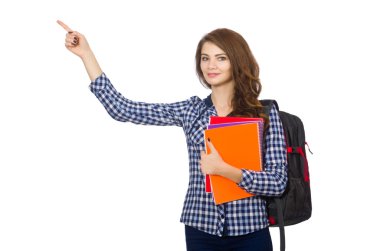 Beyaz tenli genç öğrenci.