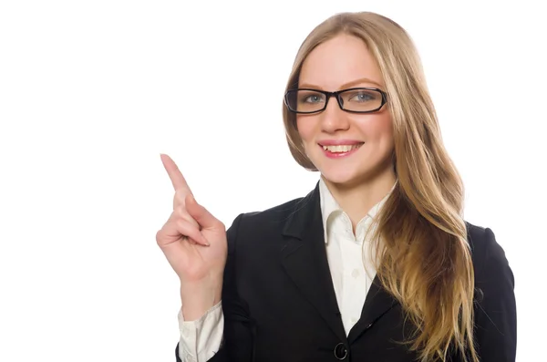 Pretty office employee isolated on white — Stock Photo, Image