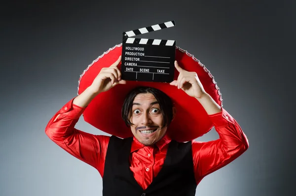 Person wearing sombrero hat in funny concept — Stock Photo, Image