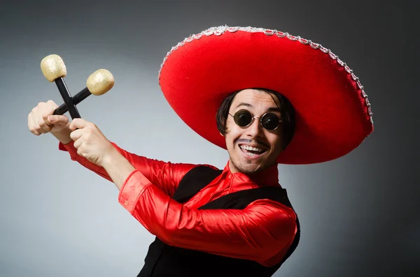 Person wearing sombrero hat in funny concept — Stock Photo, Image