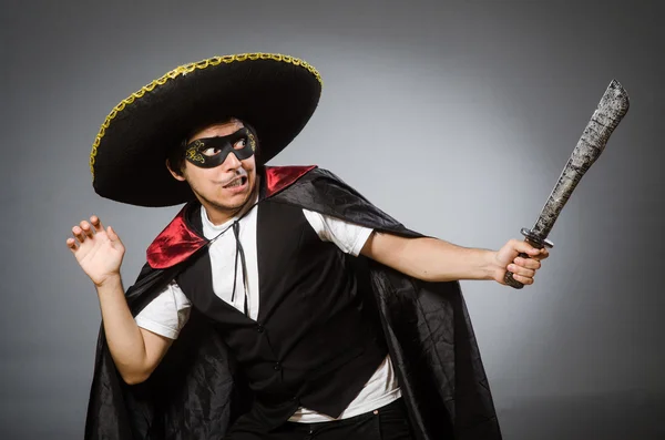 Person wearing sombrero hat in funny concept — Stock Photo, Image