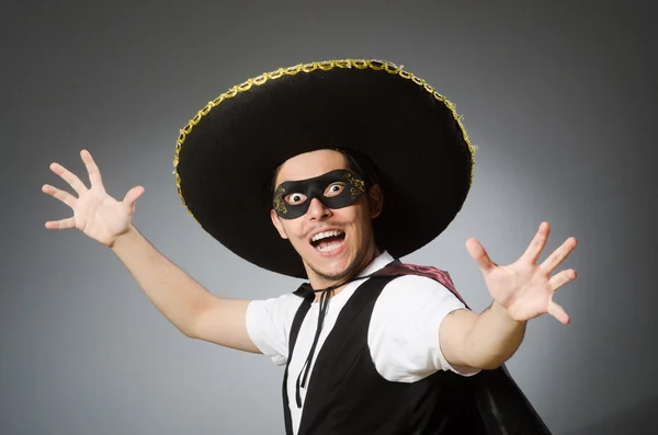 Person wearing sombrero hat in funny concept — Stock Photo, Image