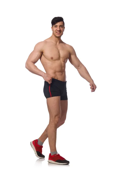 白い背景に分離された筋肉の男 — ストック写真