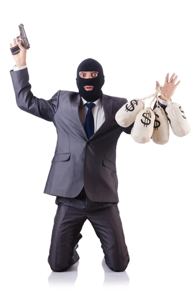 Criminal man isolated on the white — Stock Photo, Image