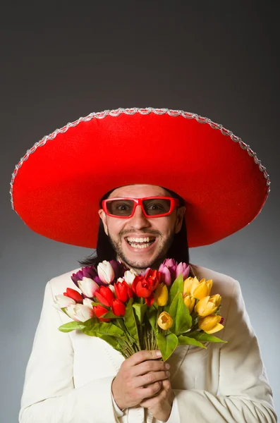 Persona che indossa cappello sombrero in concetto divertente — Foto Stock