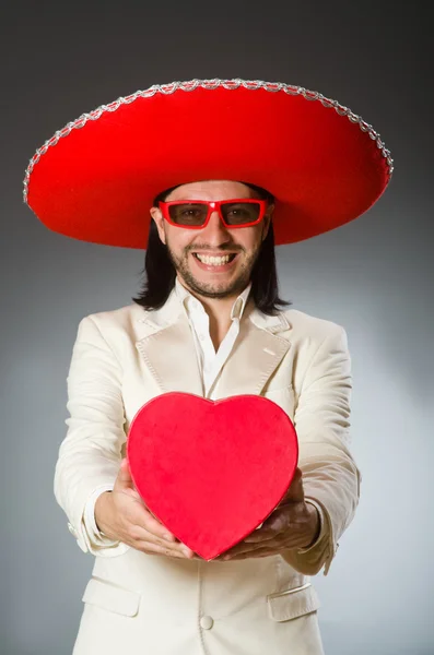 Persona che indossa cappello sombrero in concetto divertente — Foto Stock