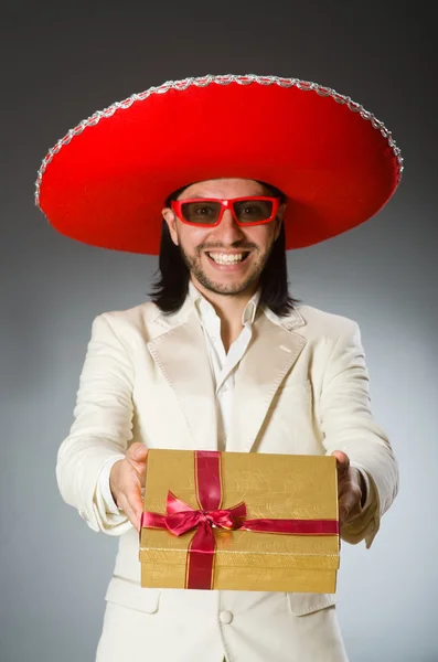 Persona che indossa cappello sombrero in concetto divertente — Foto Stock