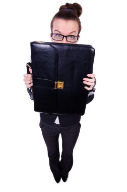 Beyaz arka planda izole edilmiş iş kadını