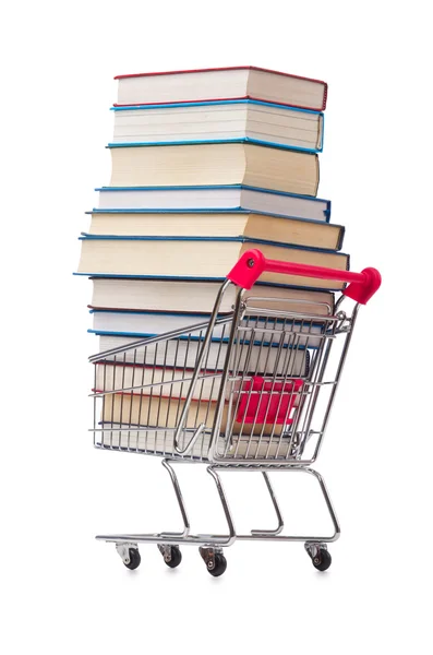 Bildungskonzept mit Büchern auf Weiß — Stockfoto